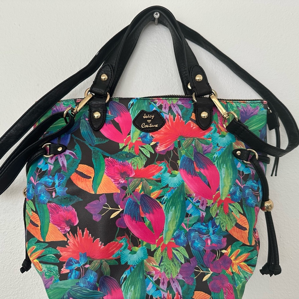 Juicy Couture Black Floral Multicolor Tote